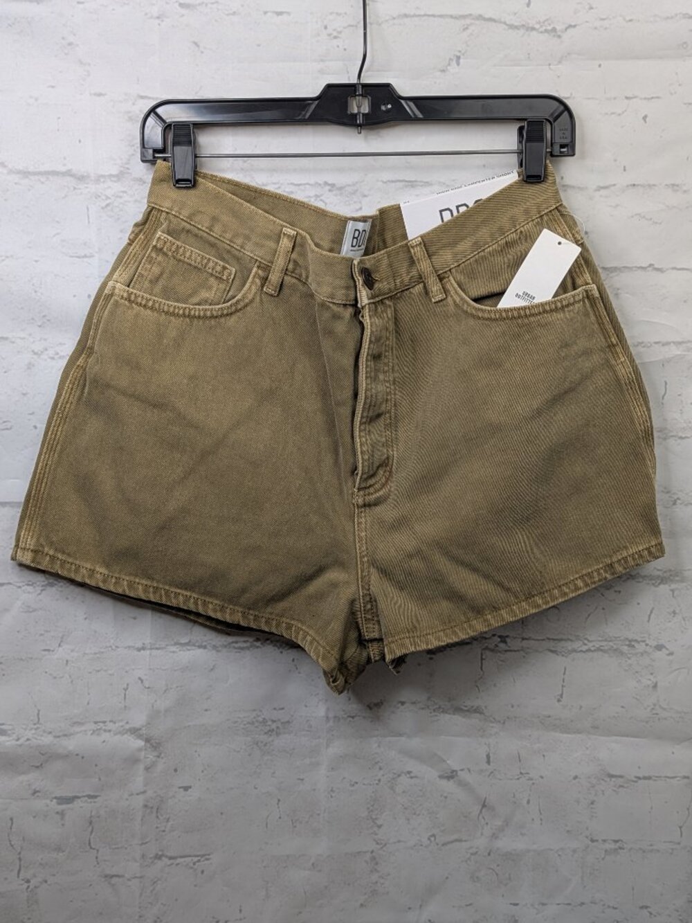 NWT BDG Womens Sz 31 US 12 Brown High Waisted Carpenter Shorts Button Closure